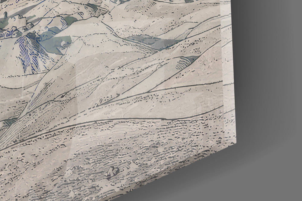 Pyramids of Giza Hokusai Style Glass Wall Art