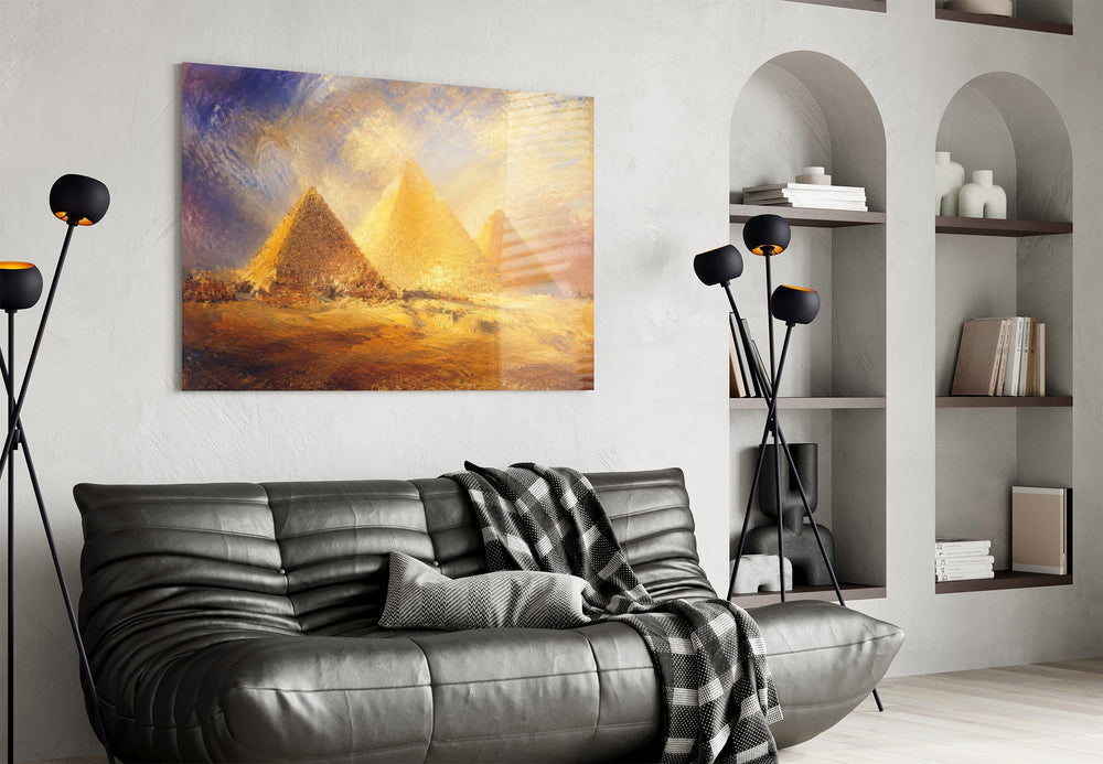 Pyramids of Giza Turner Style Glass Wall Art