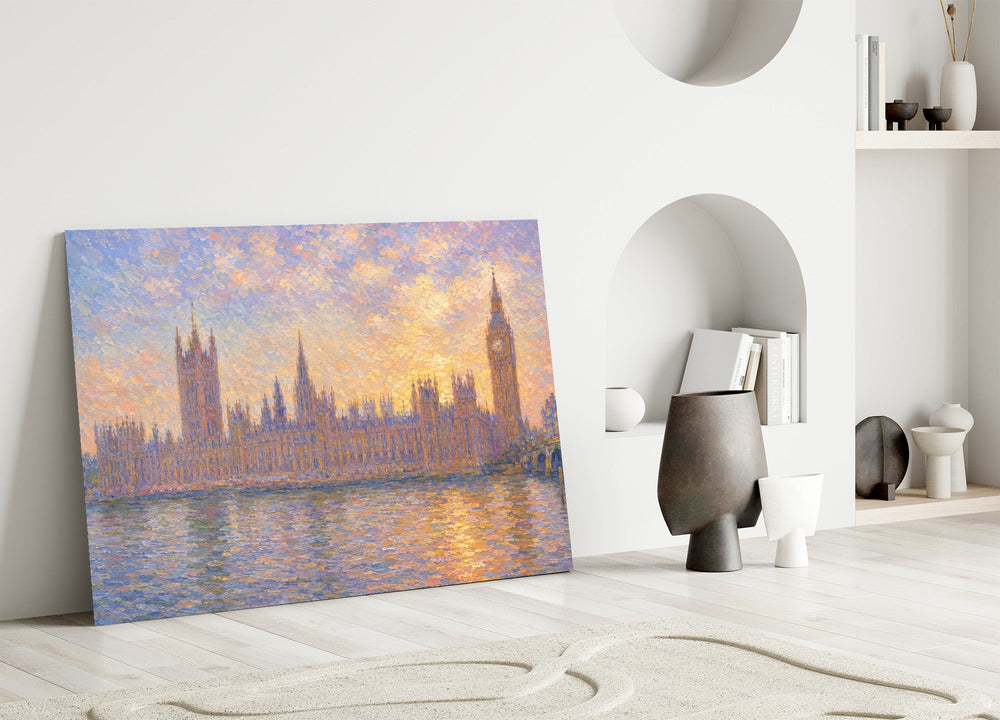 Big Ben Westminster Monet Style Glass Wall Art