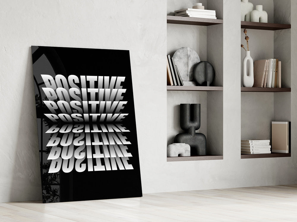 Positive Mirrored Repeat Typography Glass Wall Art