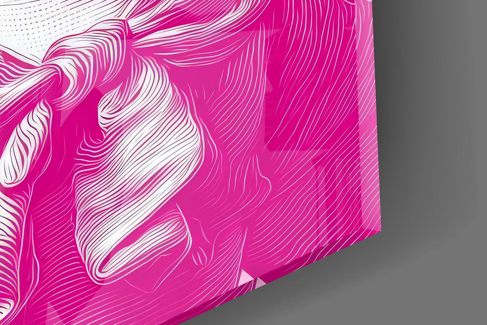 Cherub in Heart Sunglasses Pink Pop Art Glass Wall Art