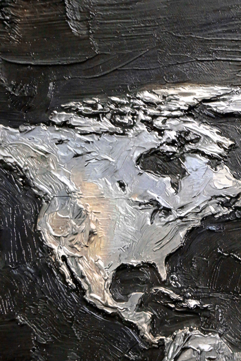 Titanium Terra Impasto — 3D Kabartmalı Premium Duvar Sanatı