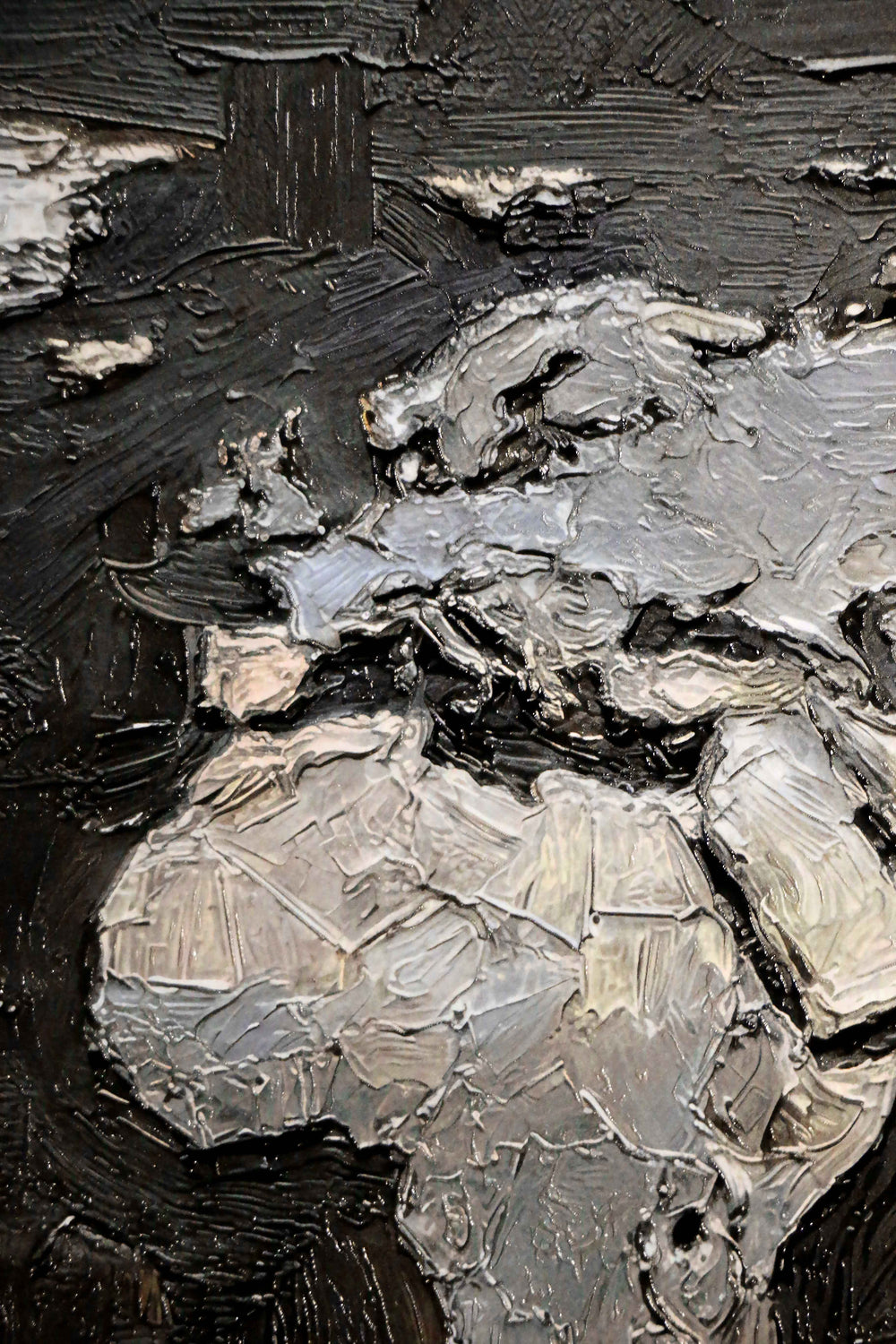 Titanium Terra Impasto — 3D Kabartmalı Premium Duvar Sanatı