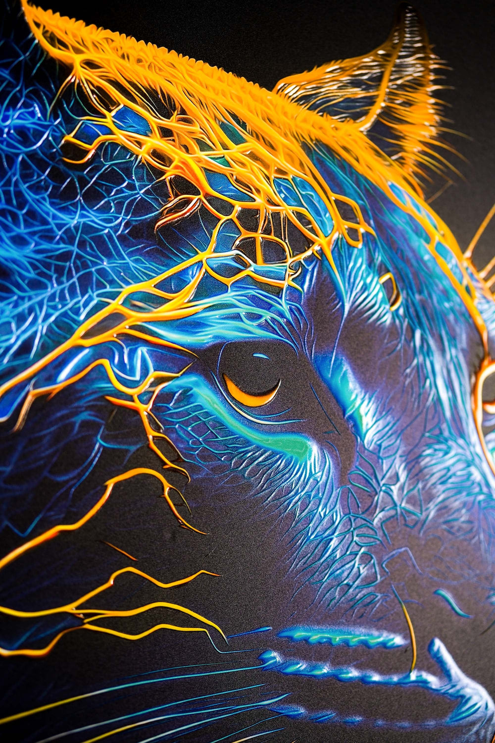 Neon Panther Pulse — 3D Kabartmalı Premium Duvar Sanatı