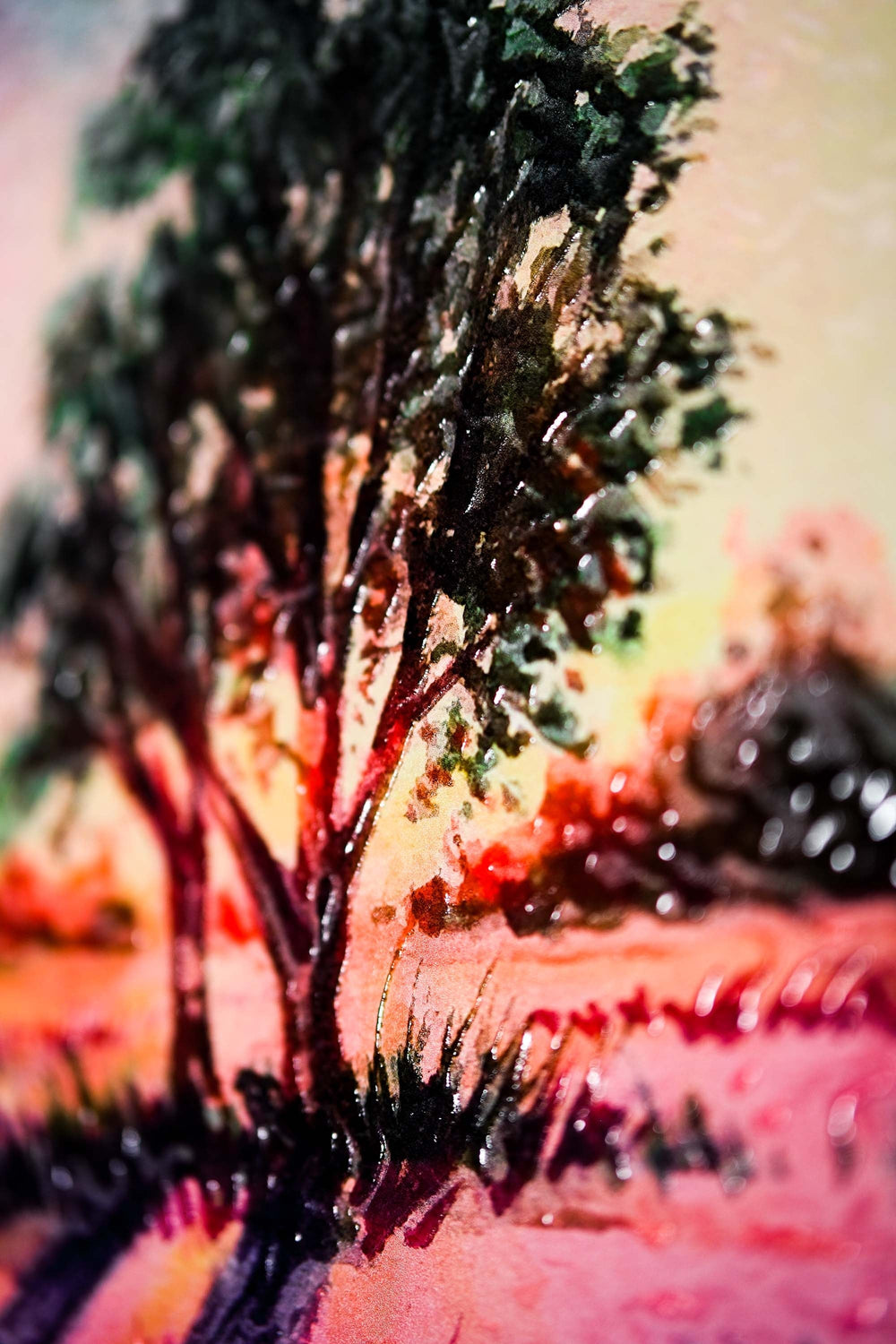 Lavender Sunset Tree — 3D Kabartmalı Premium Duvar Sanatı