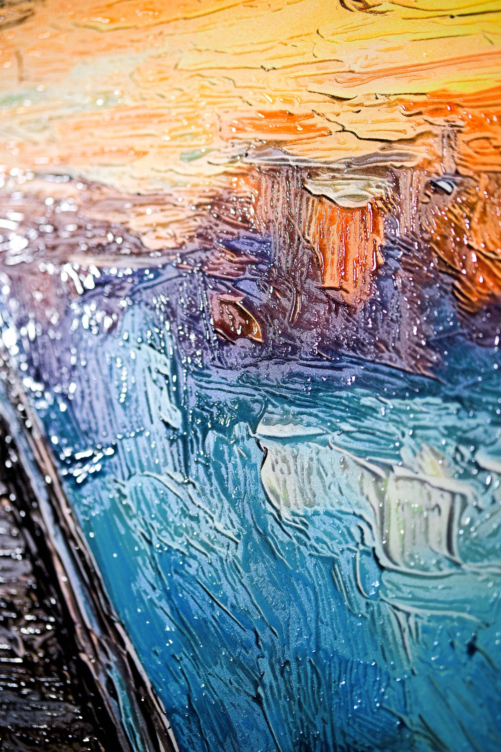 Twilight Pier Reflections — 3D Kabartmalı Premium Duvar Sanatı