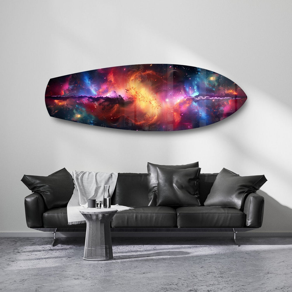 Kozmik Nebula Galaksi Cam Tablo.
