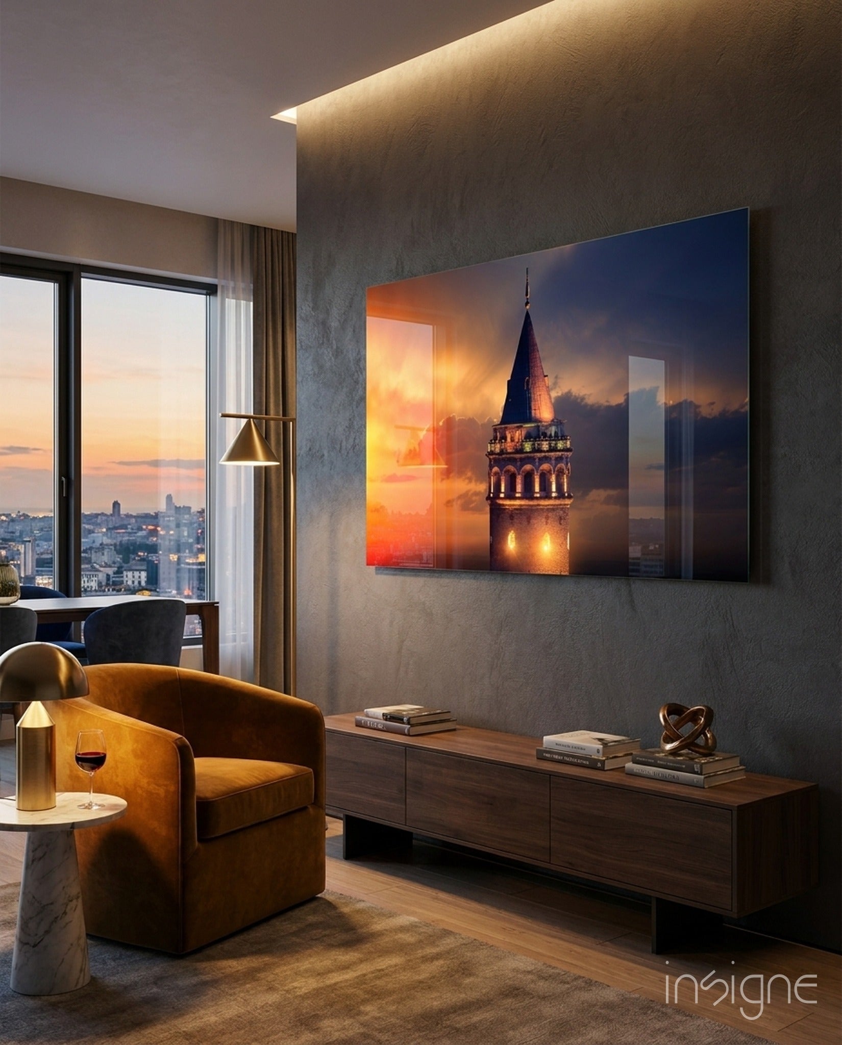 Galata Kulesi Cam Tablo