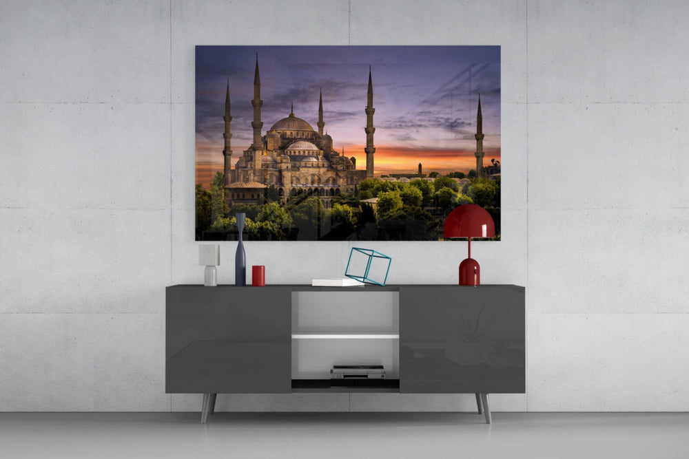 Fine art architecture photography – Sultan Ahmed Mosque (Blue Mosque) with all six minarets under a dramatic twilight sky in Istanbul