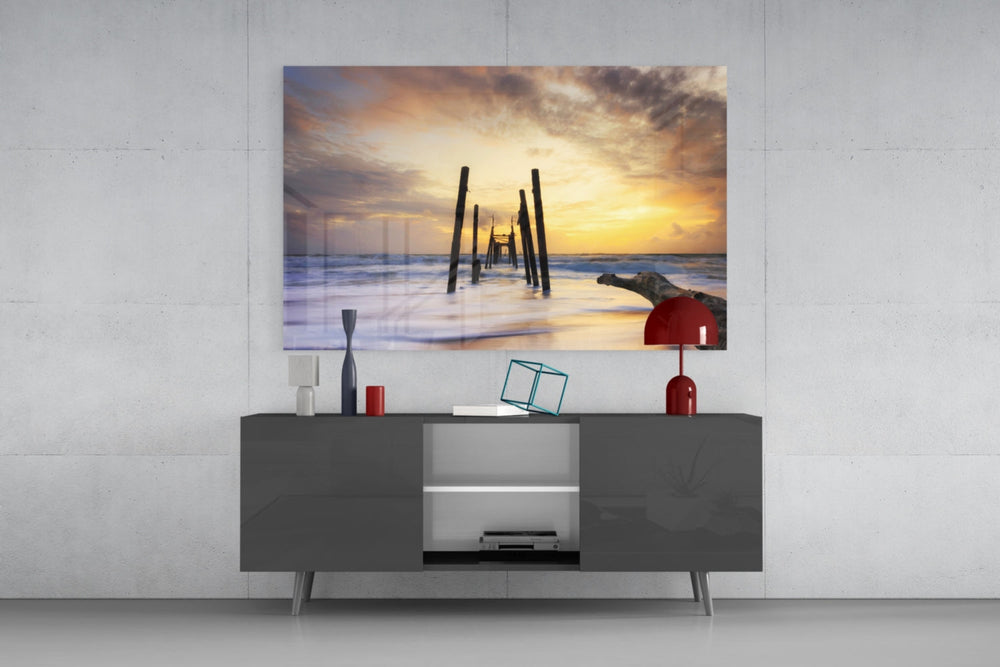 Yıkılan Rıhtım Cam Tablo