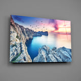 Kırmızı Gün Batımı Cam Tablo