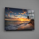 Palmiye Ağaçları Cam Tablo