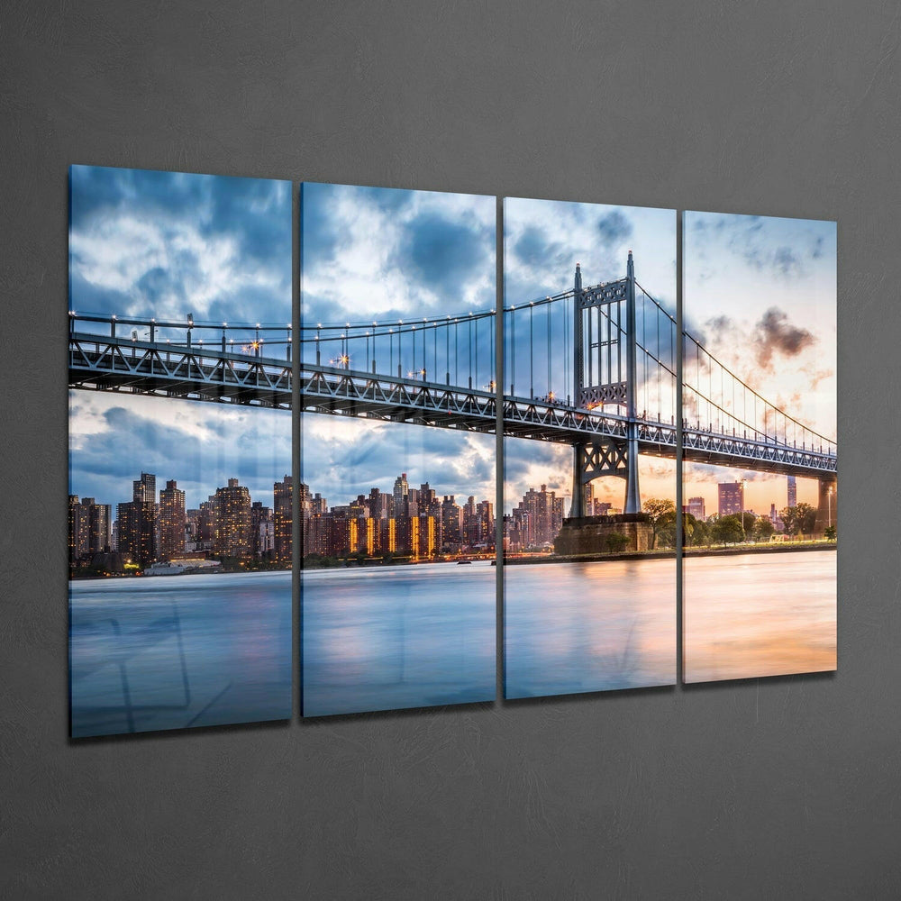 Manhattan'Da Gün Batımı Cam Tablo.