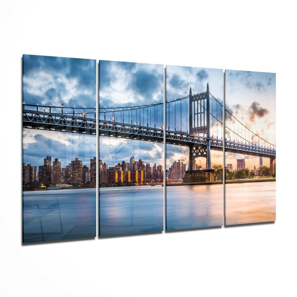 Manhattan'Da Gün Batımı Cam Tablo.