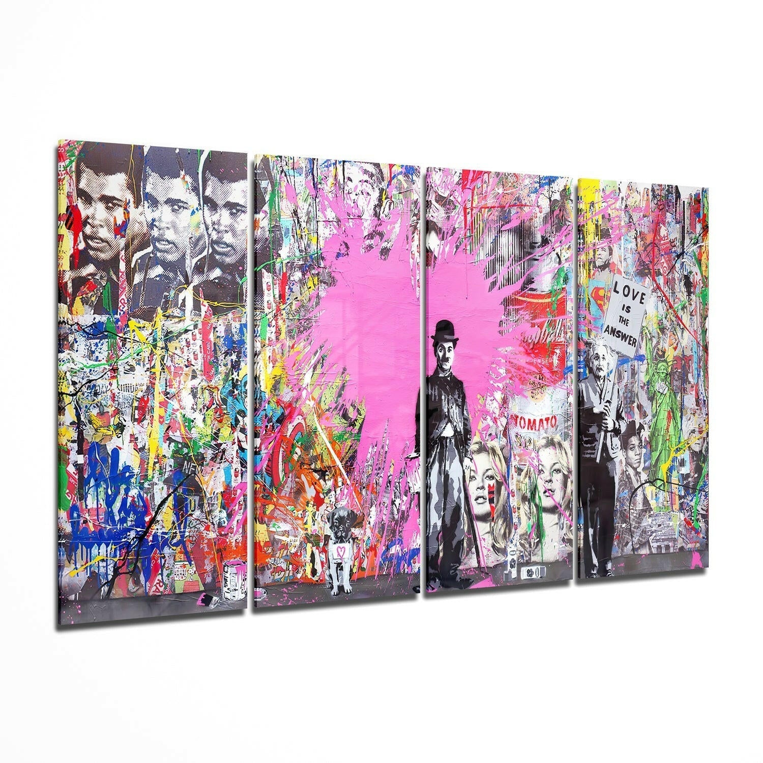 Charlie, Einstein Ve Banksy Cam Tablo.