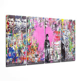 Charlie, Einstein Ve Banksy Cam Tablo.