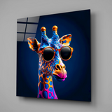 Gözlüklü Zürafa Cam Tablo || Tasarımcı Koleksiyonu