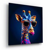 Gözlüklü Zürafa Cam Tablo || Tasarımcı Koleksiyonu