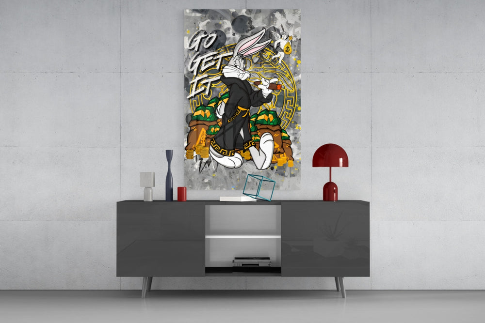 Kurnaz Tavşan Cam Tablo || Tasarımcı Koleksiyonu