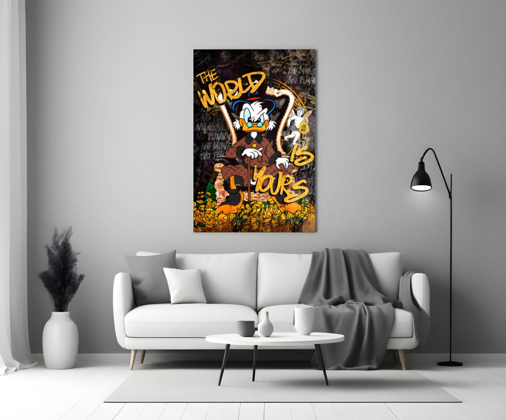 Owner of the World: Urban Billionaire Glass Wall Art || Designer Collection