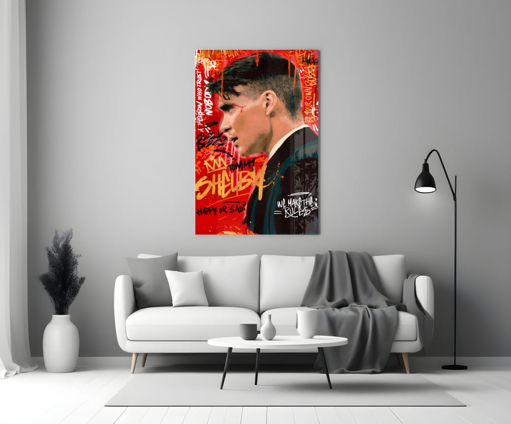 Tommy Shelby The Ruleless Boss Glass Wall Art || Designer Collection