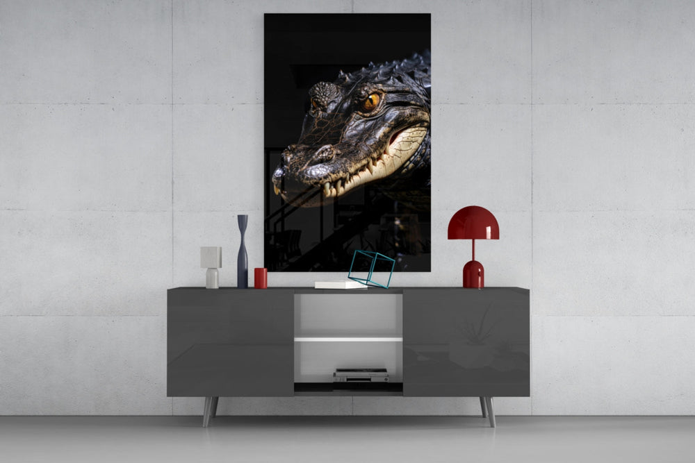 Eyes of the Swamp Glass Wall Art || Designer Collection