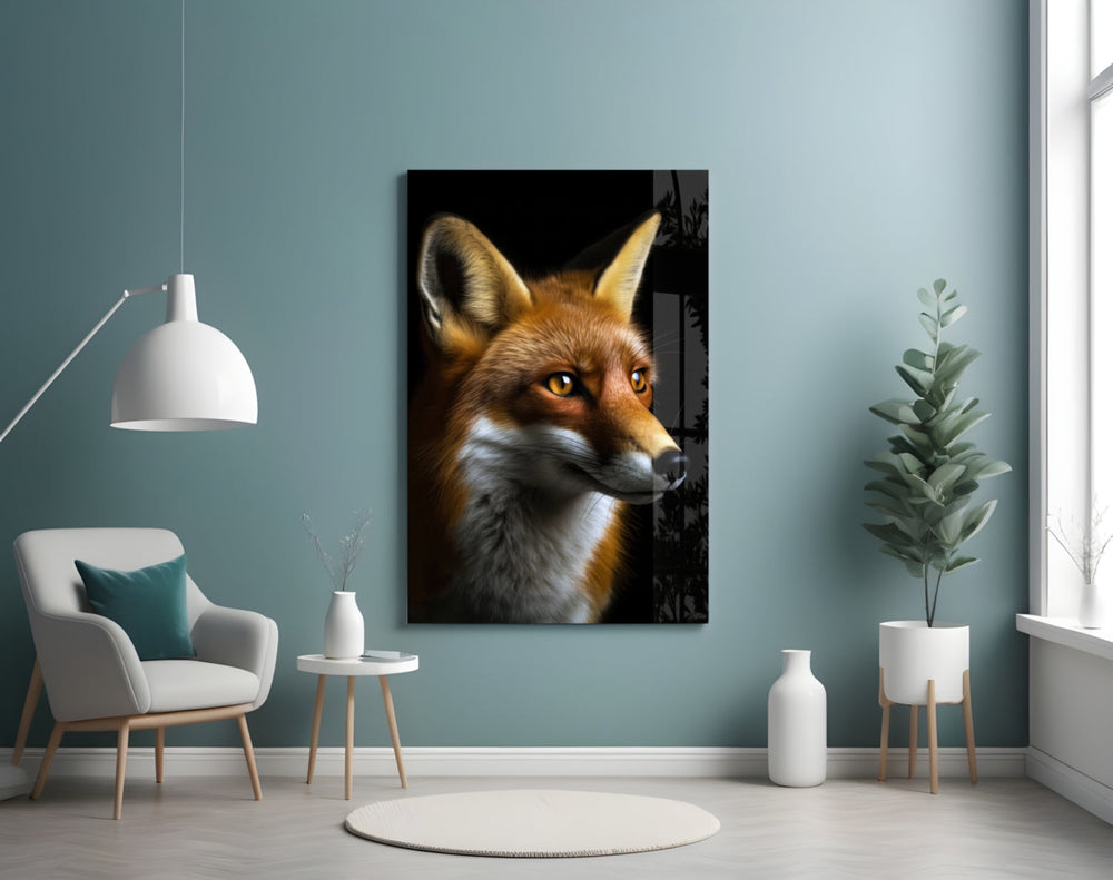 The Secret of the Fox Glass Wall Art || Designer Collection