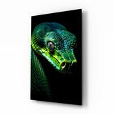 Emerald Green Viper Glass Wall Art || Designer Collection