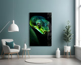 Emerald Green Viper Glass Wall Art || Designer Collection