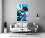 Fist Power Rock Lee Glass Wall Art || Designer Collection