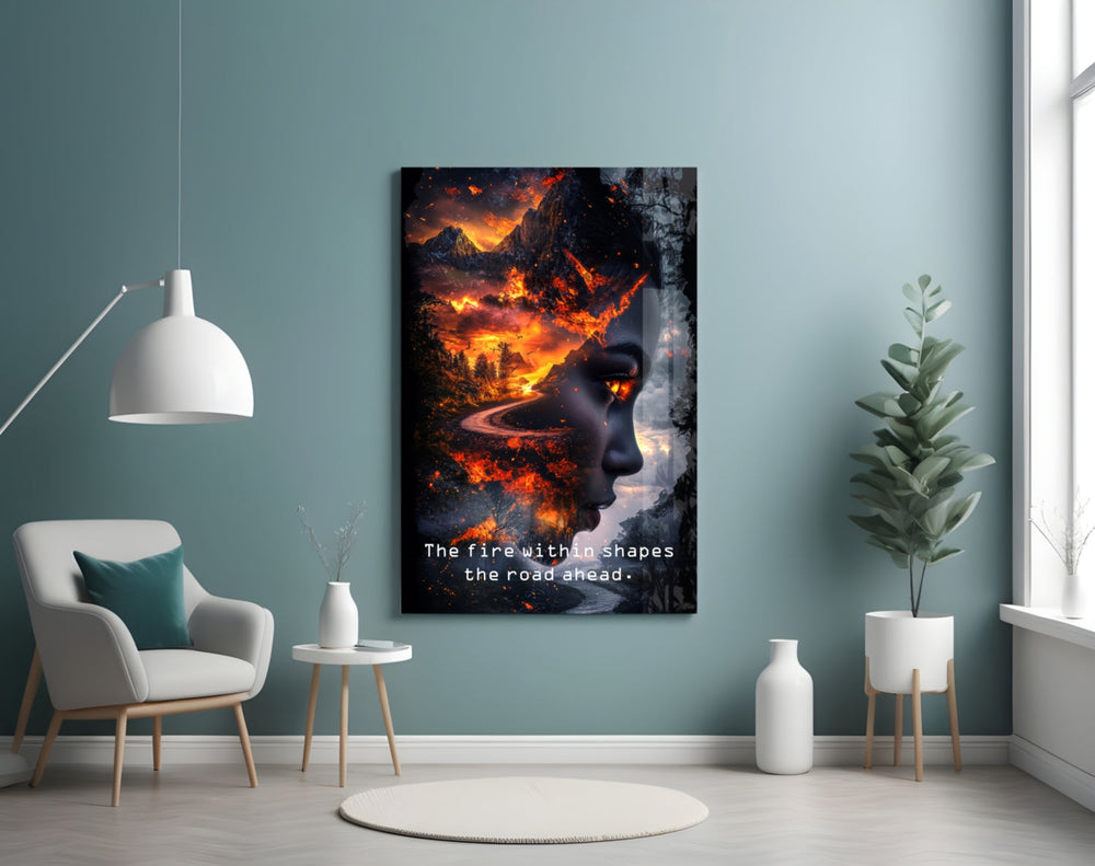 The Fire Within Glass Wall Art || Designer Collection
