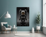 Kaws Statue Glass Wall Art || Designer Collection