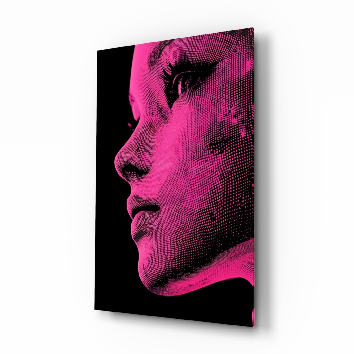 Pink with Dots Glass Wall Art || Designer Collection