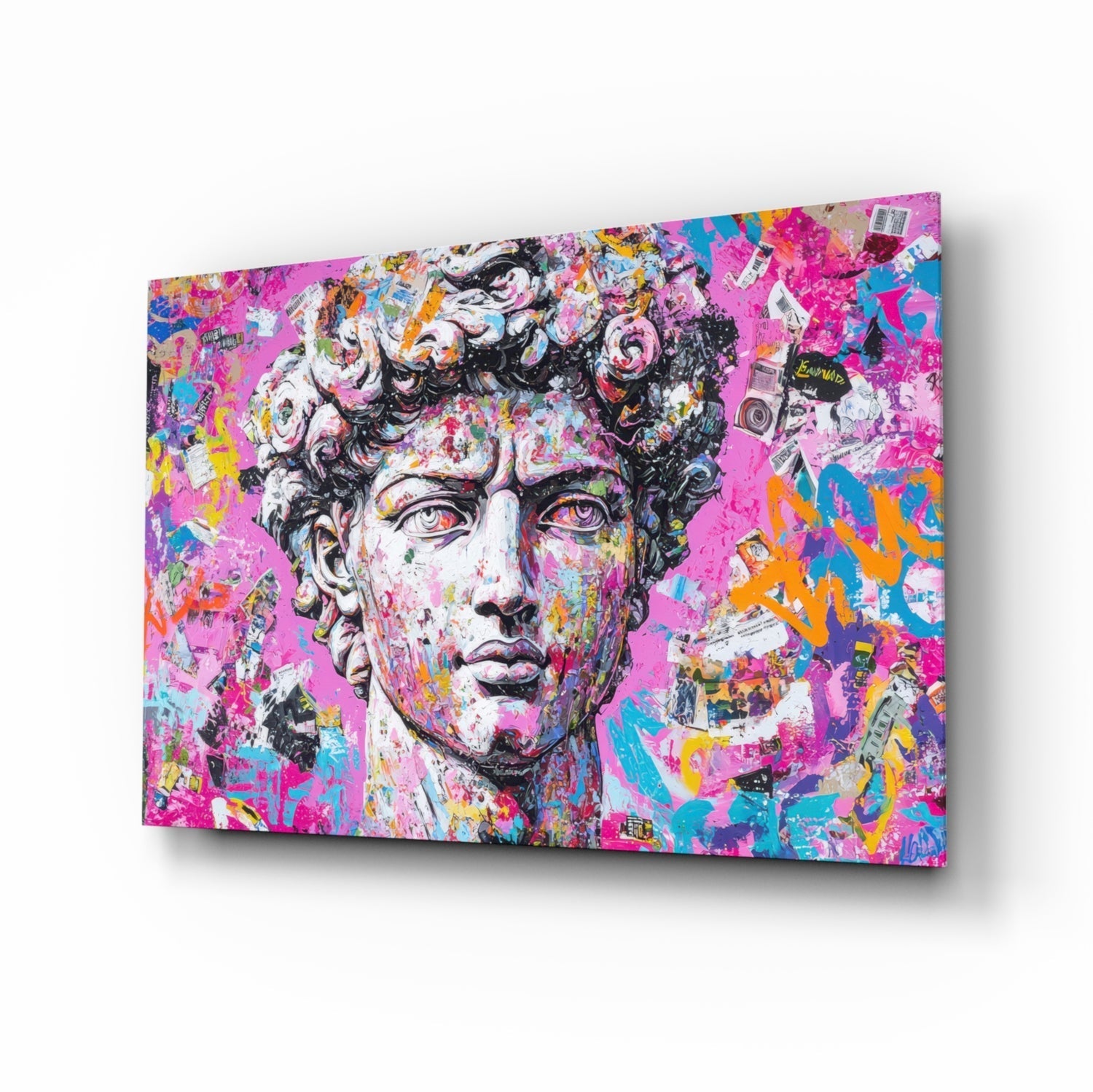 Graffiti David Glass Wall Art || Designer Collection