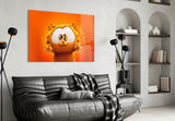 Cute Garfield Glass Wall Art || Designer Collection