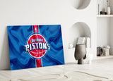 The fluctuating Detroit Pistons Glass Wall Art || Designer Collection