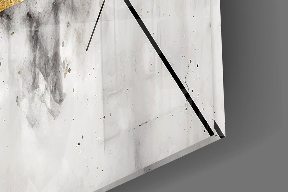 Art-deco marble cinematic glass wall art in boutique-hotel lounge