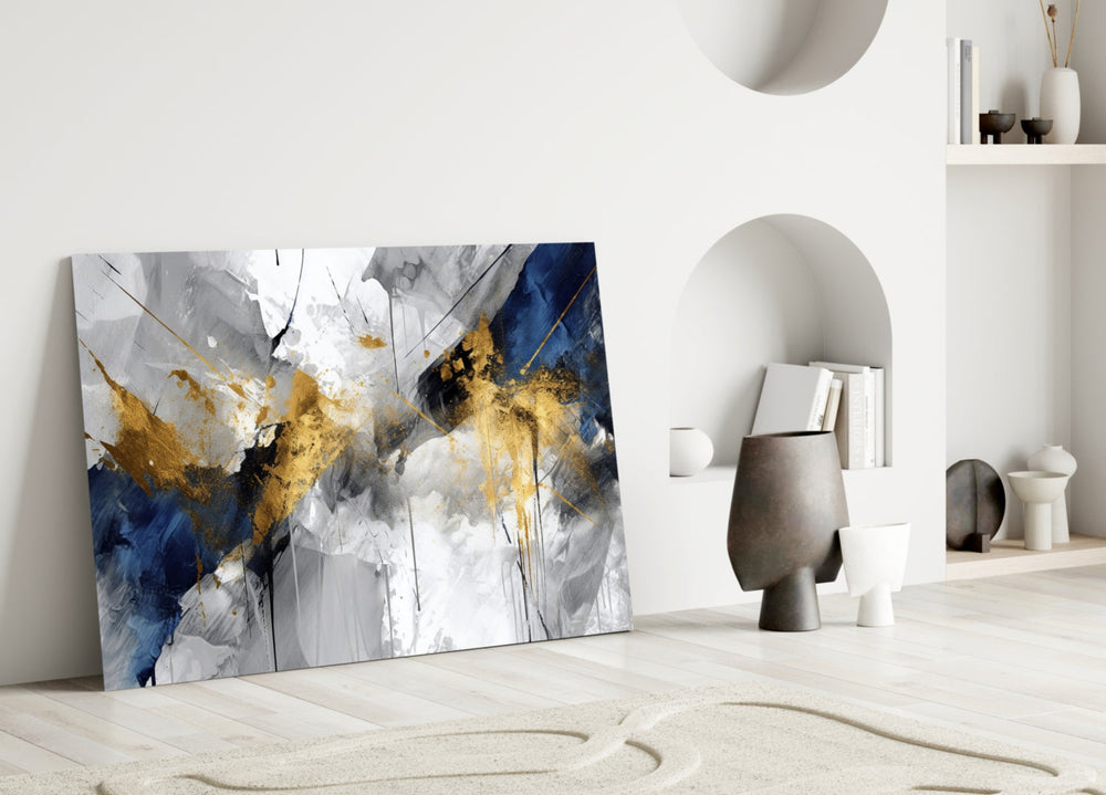 Couture splash abstract glass wall art in boutique-hotel lounge