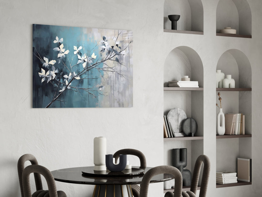 Elegant Blue Blossoms Cam Tablo