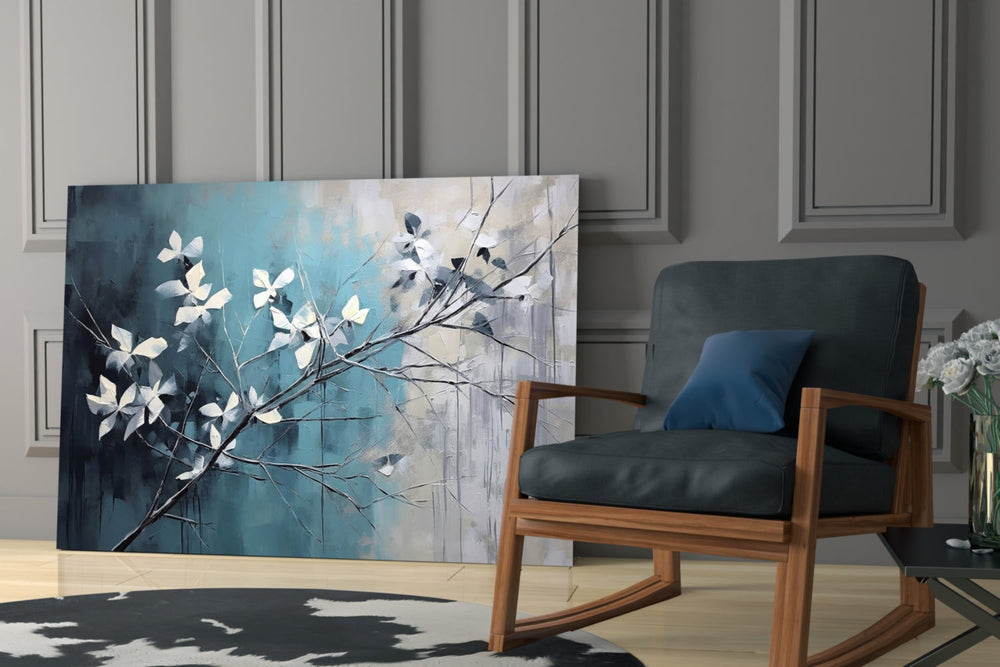 Elegant Blue Blossoms Cam Tablo