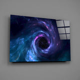 Galaxy portal nebula cinematic glass wall art over modern gamer setup