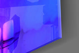 Bar photography neon cinematic glass wall art in man-cave bar