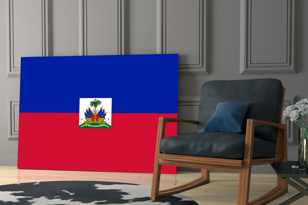 Haiti bayrağı Cam Tablo