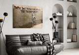 Mental-health-quote cinematic glass wall art in youth-culture lounge