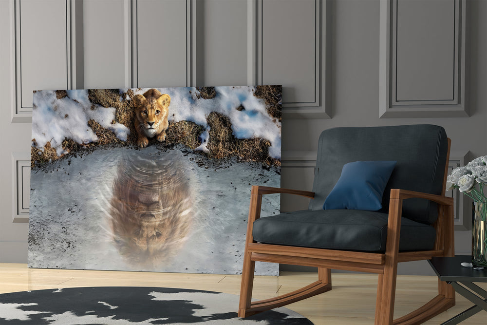 Wildlife destiny cinematic glass wall art in private library reading nook