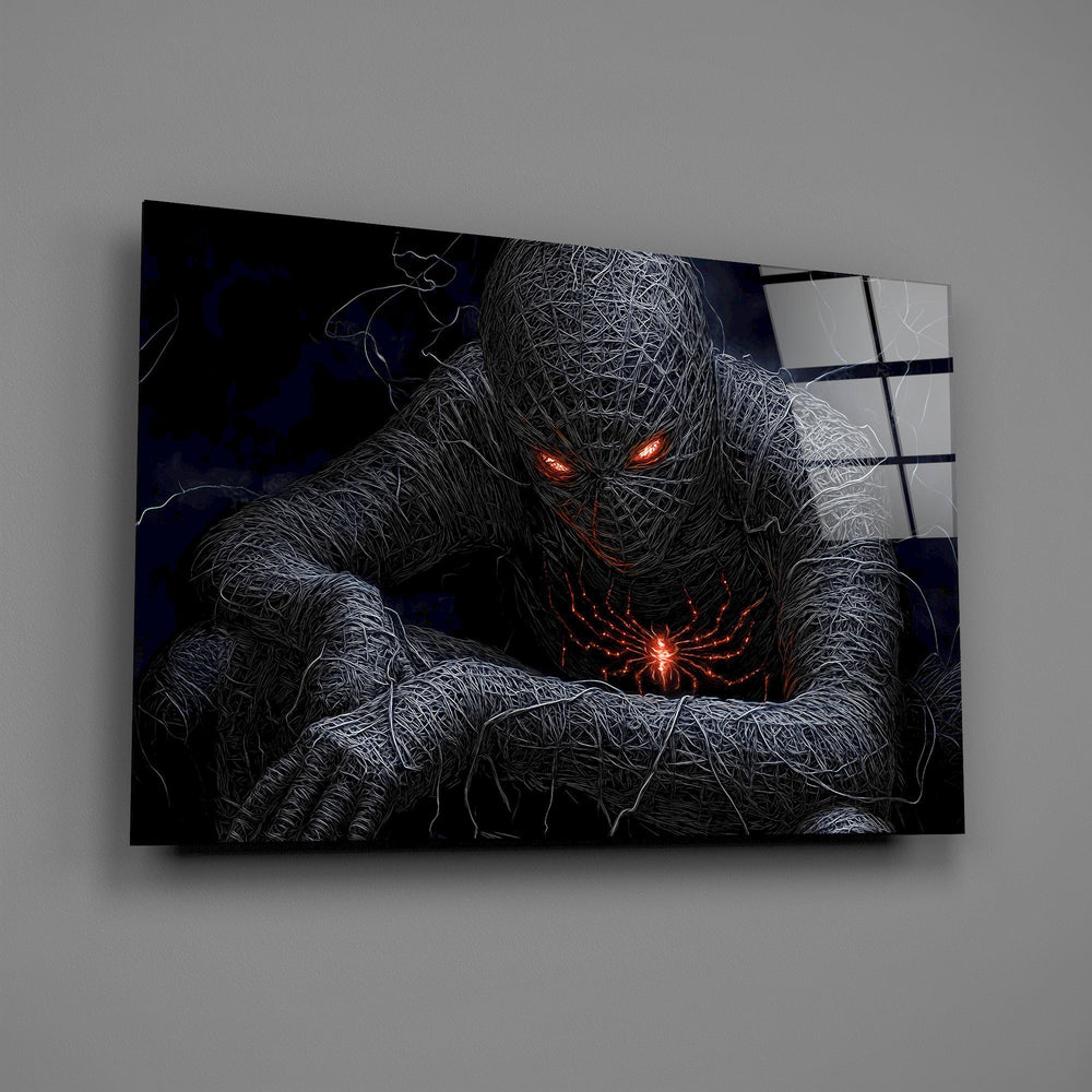 Miles Morales cinematic glass wall art in teen Marvel-fan bedroom