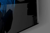 Lone wolf cinematic glass wall art in child's adventure bedroom