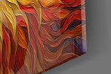 Sunburst-mane lion cinematic glass wall art in private library