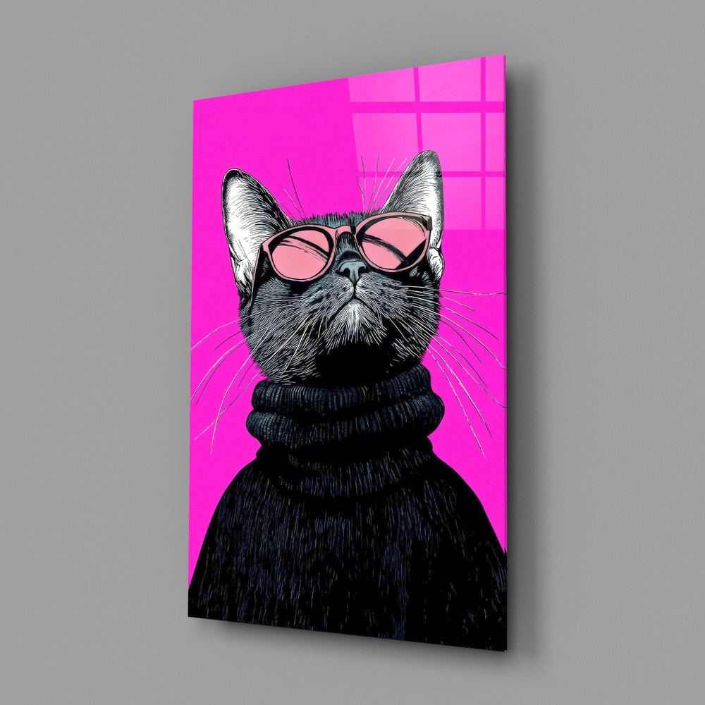 Pop fashion editorial cinematic glass wall art in creative-agency reception