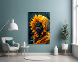 Madonna-and-Child quote cinematic glass wall art in poetry-room nook